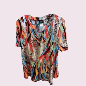 Short Sleeve Colorful Top